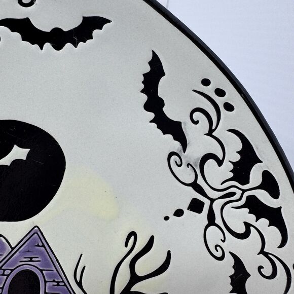 Spectrum Designz Haunted House Halloween Plates 11” Bat Spooky Set of 2 - Picture 7 of 12